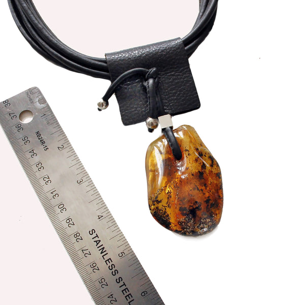 Huge Amber with Leather Patch