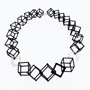3D Printed Nylon Cube 20" Necklace
