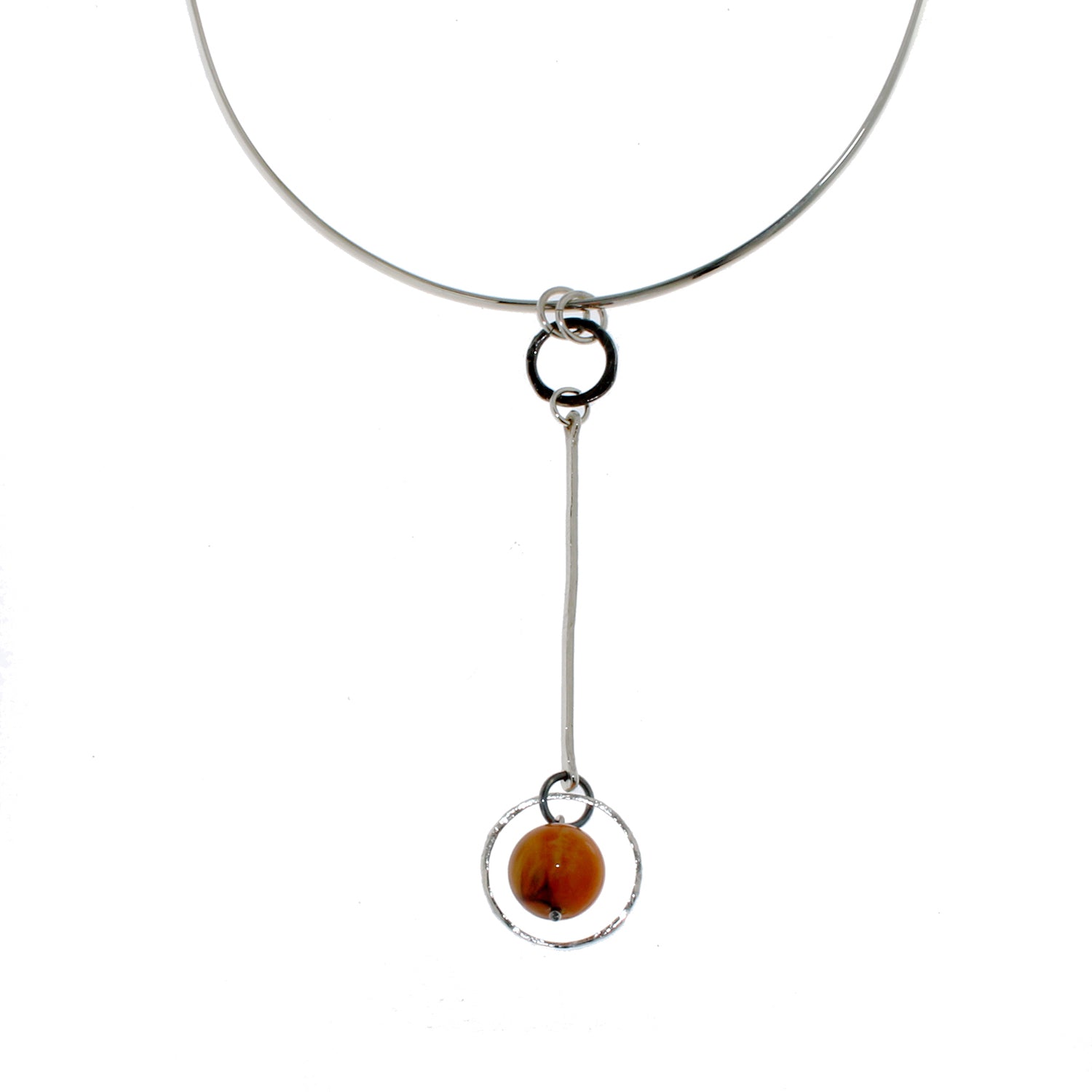 Stix & Stones Pendant-Silver with Amber
